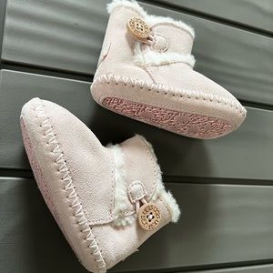 UGG Lemmy II 1018136I Toddler Kid's Baby Pink Suede & Sheepskin Bootie UGG367